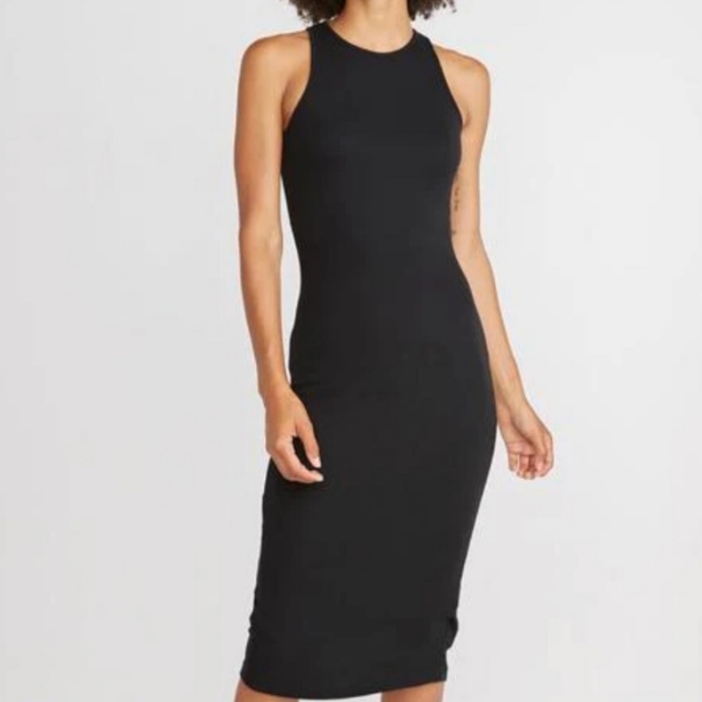 Marine Layer Lexi Daytime Dress in Black Rib Size Small